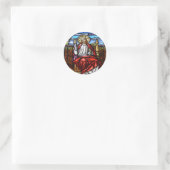 Herr Jesus auf Thronflecken Runder Aufkleber (Tasche)