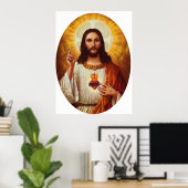 Herr Jesus Christus und das heilige Herz Poster (Heimbüro)