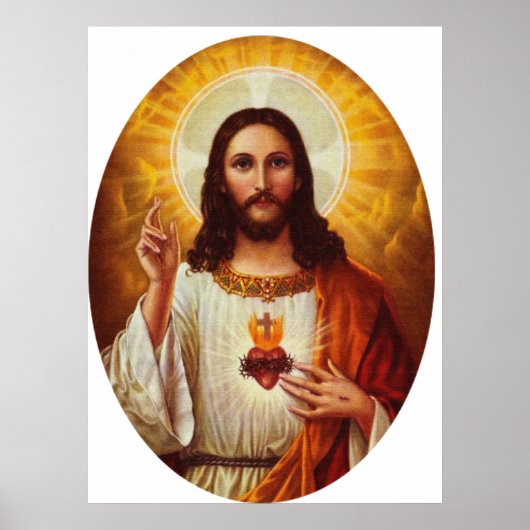 Herr Jesus Christus und das heilige Herz Poster (Vorne)