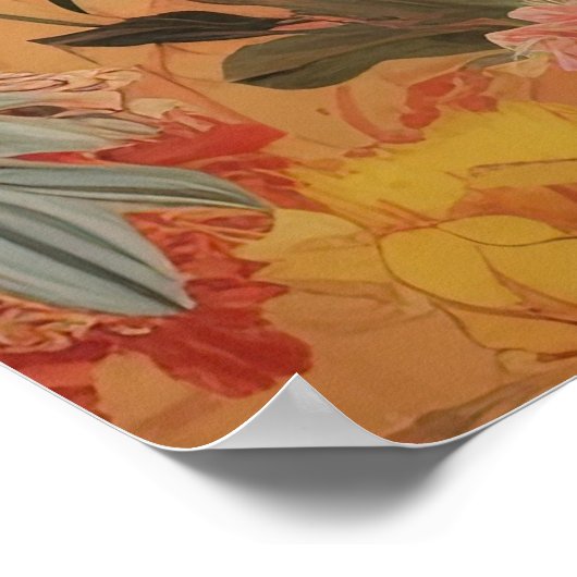 Herr Kangaroo in seinem Garten Poster (Ecke)