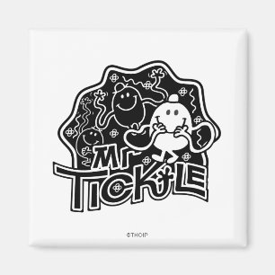 Herr Kitzel Schwarz-Weißer Spaß Magnet
