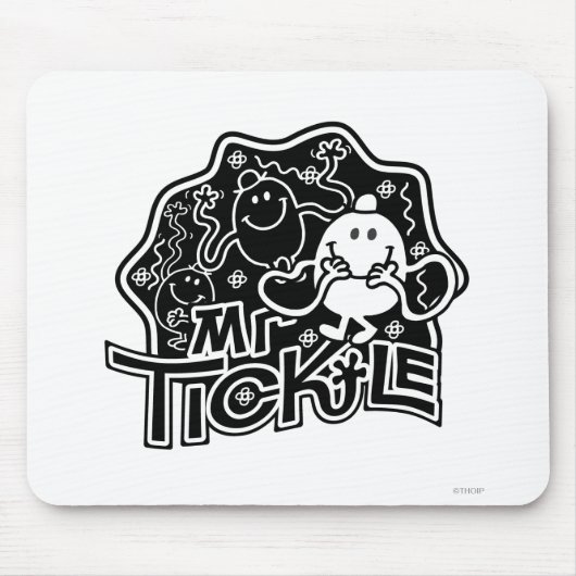 Herr Kitzel | Schwarz-Weißer Spaß Mousepad (Vorne)