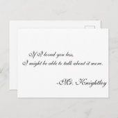 Herr Knightly Postkarte (Vorne/Hinten)
