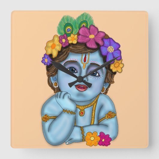 Herr Krishna Wanduhr (Vorderseite)