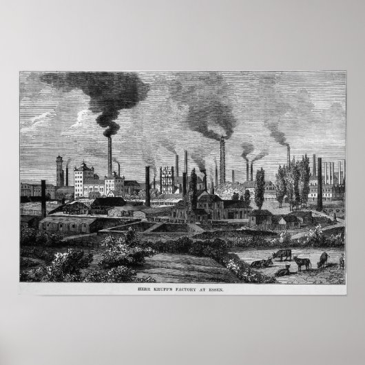 Herr Krupp's Factory in Essen, Deutschland Poster (Vorne)