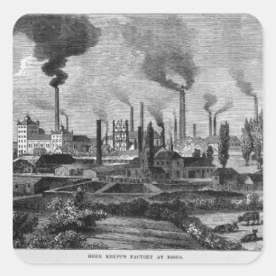 Herr Krupps Factory in Essen, Deutschland Quadratischer Aufkleber