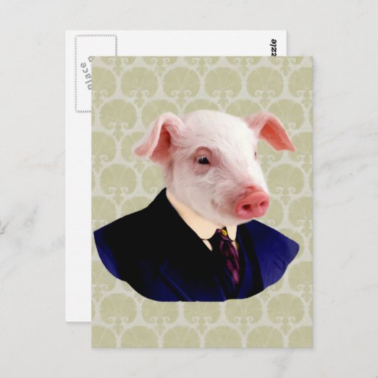 Herr Langdon - Schwein: Postkarte (Vorne/Hinten)