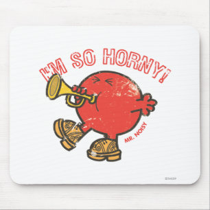 Herr Lärmig, der in sein Horn tutet Mousepad