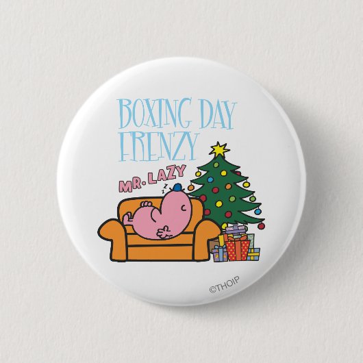 Herr Lazy Resting auf einer Couch Button (Vorderseite)