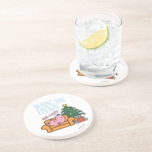 Herr Lazy Resting auf einer Couch Getränkeuntersetzer (Seite)