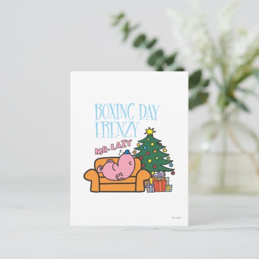 Herr Lazy Resting auf einer Couch Postkarte (Stehend Vorderseite)