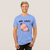 Herr Lazy Snoozing Away Tri-Blend Shirt (Vorderseite voll)