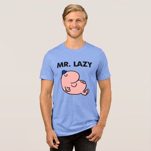 Herr Lazy Snoozing Away Tri-Blend Shirt (Vorderseite voll)