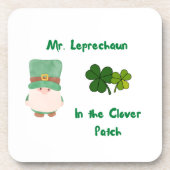 Herr Leprechaun im Kleber-Patch Getränkeuntersetzer (Vorderseite)
