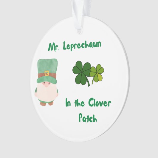 Herr Leprechaun im Kleber-Patch Ornament (Vorderseite)