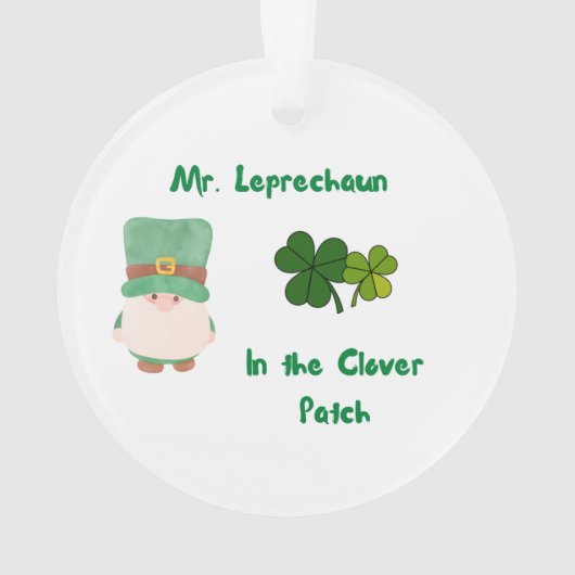 Herr Leprechaun im Kleber-Patch Ornament (Rückseite)