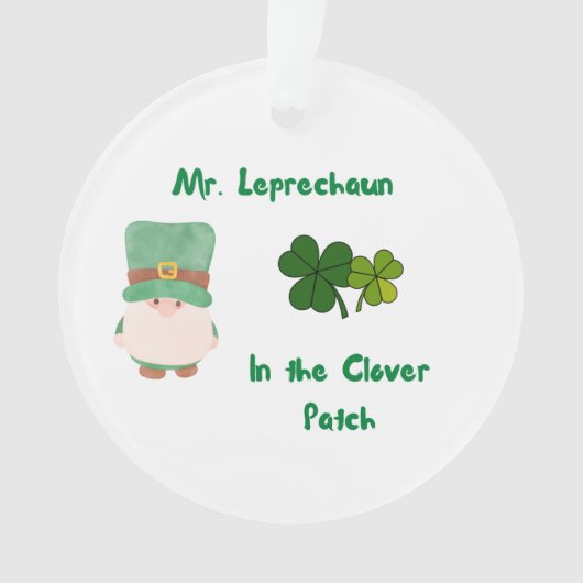 Herr Leprechaun im Kleber-Patch Ornament (Vorderseite)