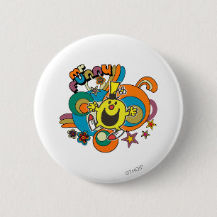 Herr Lustig Farbige Sterne & Schlieren Button