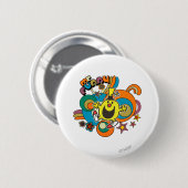 Herr Lustig | Farbige Sterne & Schlieren Button (Vorne & Hinten)