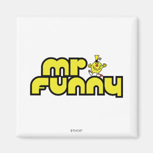 Herr Lustig Gelbe Schrift Magnet