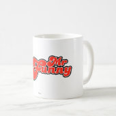 Herr Lustig | Rote Schrift Kaffeetasse (VorderseiteRechts)