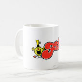 Herr Lustig | Rote Schrift Kaffeetasse (Vorderseite Links)