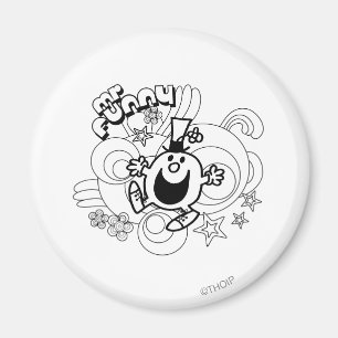 Herr Lustig Schwarze & Weiße Wirbel & Sterne Magnet