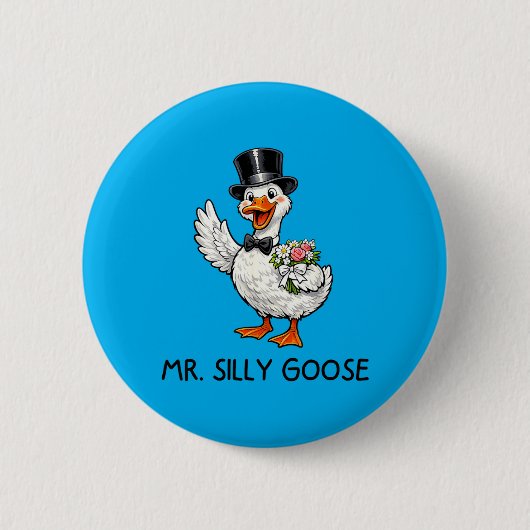 Herr lustiger Gans Hochzeit Junggesellenabschied L Button (Vorderseite)