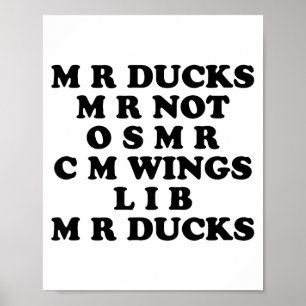 Herr M R Enten T, Lustiger Entenliebhaber, Wasserg Poster