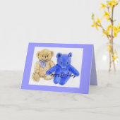 Herr McCuddles und Blue Bear Happy Birthday Karte (Gelbe Blume)