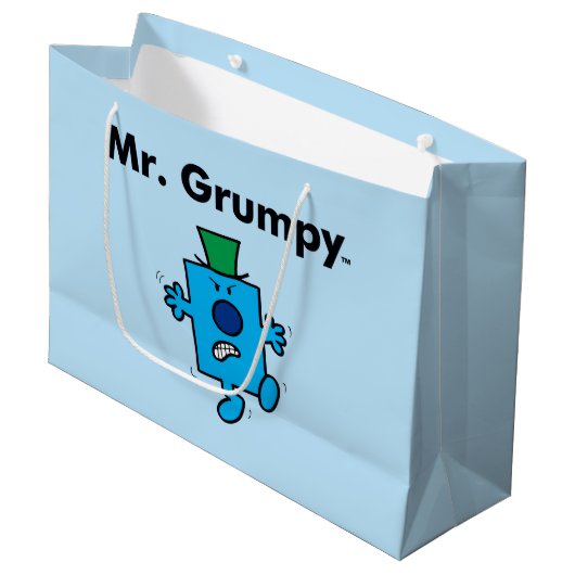 Herr Men | Herr Grumpy ist ein Grump Große Geschenktüte (Vorderseite Schrägansicht)