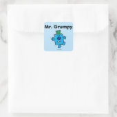 Herr Men | Herr Grumpy ist ein Grump Quadratischer Aufkleber (Tasche)