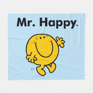 Herr Men   Herr Happy ist immer glücklich Fleecedecke
