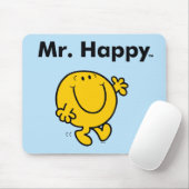 Herr Men | Herr Happy ist immer glücklich Mousepad (Mit Mouse)