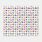Herr Men & Little Miss | Dancing Neon Pattern Fleecedecke (Vorderseite (Horizontal))