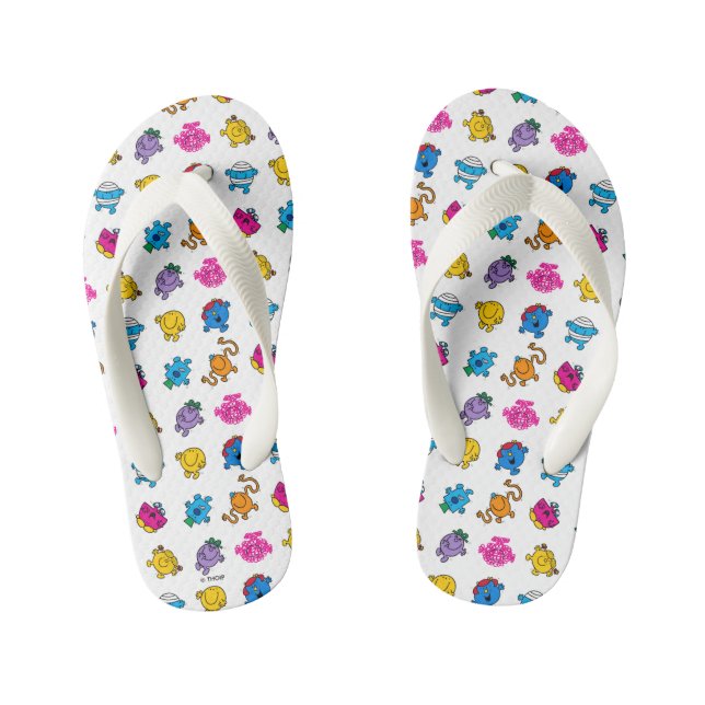Herr Men & Little Miss | Dancing Neon Pattern Kinderbadesandalen (Fußbett)