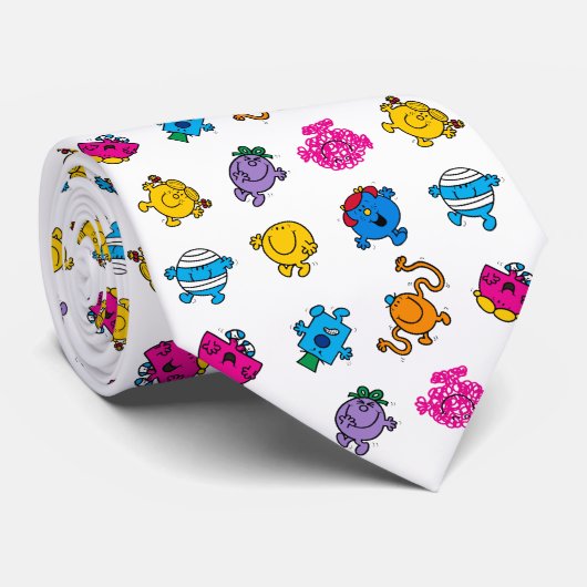 Herr Men & Little Miss | Dancing Neon Pattern Krawatte (Gerollt)