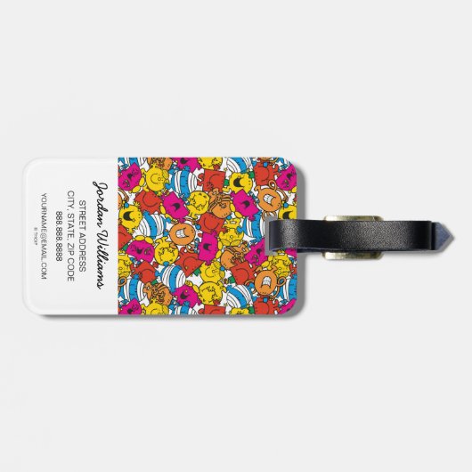 Herr Men & Little Miss | Lächelnde Gesichter Gepäckanhänger (Rückseite horizontal)