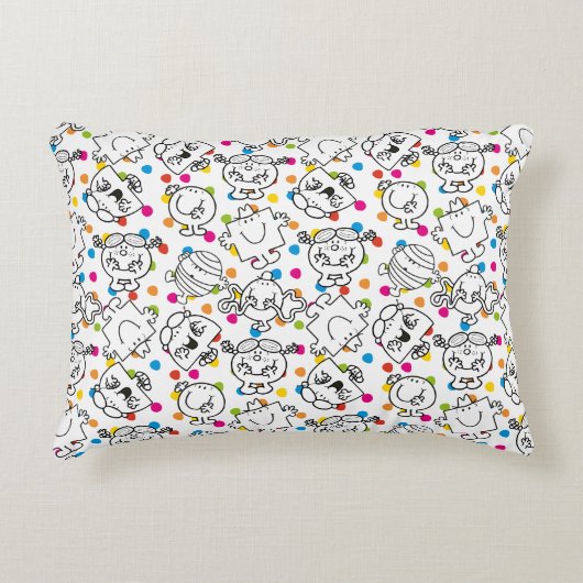 Herr Men & Little Miss | Rainbow Polka Dots Patter Dekokissen (Vorderseite)
