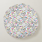 Herr Men & Little Miss | Rainbow Polka Dots Patter Rundes Kissen (Rückseite)