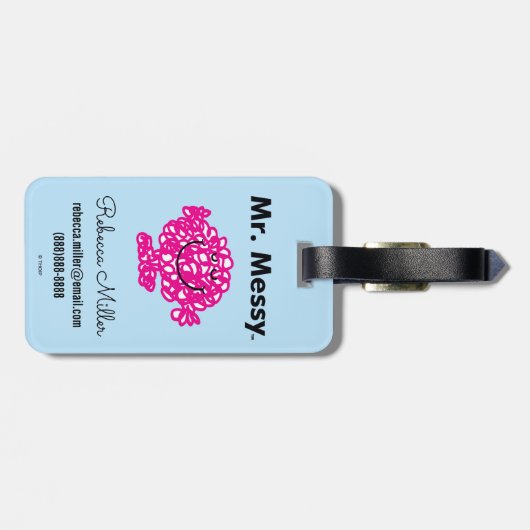 Herr Men | Mr. Messy ist Niedlich, aber Messy Gepäckanhänger (Rückseite horizontal)