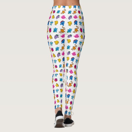 Herr Men u. kleines tanzendes Neonmuster Leggings (Rückseite)