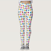 Herr Men u. kleines tanzendes Neonmuster Leggings (Vorderseite)