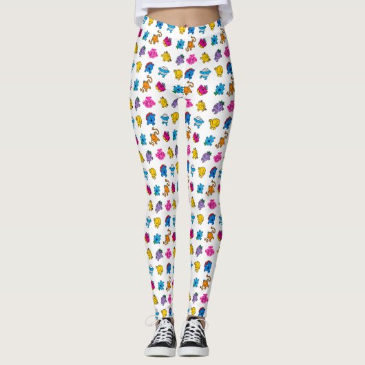 Herr Men u. kleines tanzendes Neonmuster Leggings (Vorderseite)