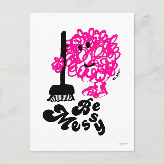 Herr Messy Cleaning Postkarte (Vorderseite)