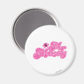Herr Messy | Funkelnder rosa Name Magnet (Vorderseite/Rückseite)