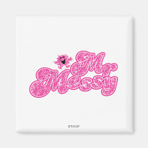 Herr Messy Funkelnder rosa Name Magnet