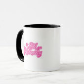 Herr Messy | Funkelnder rosa Name Tasse (Vorderseite Links)