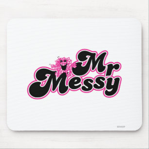 Herr Messy Große schwarze und rosa Buchstaben Mousepad