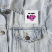 Herr Messy hält einen Pinsel Button (Beispiel)